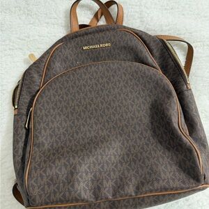 Michael Kors Dark Brown Monogram Backpack